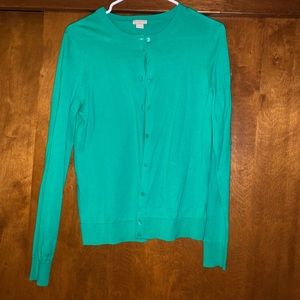 J Crew green cardigan